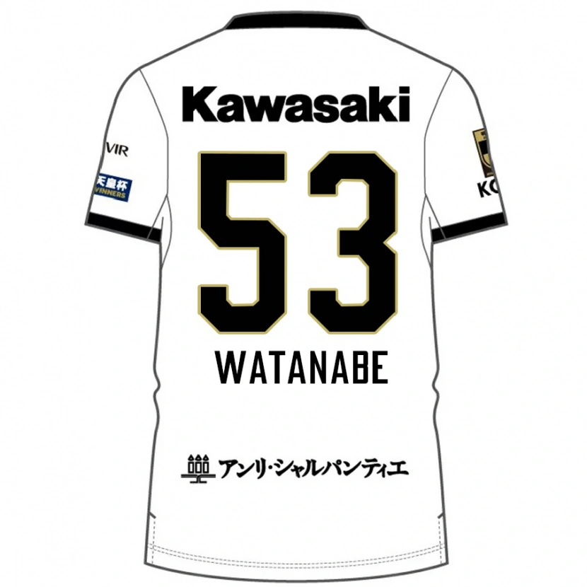 DanxenキッズHayato Watanabe#53ホワイト ブラックアウェイシャツ2025/26ジャージーユニフォーム