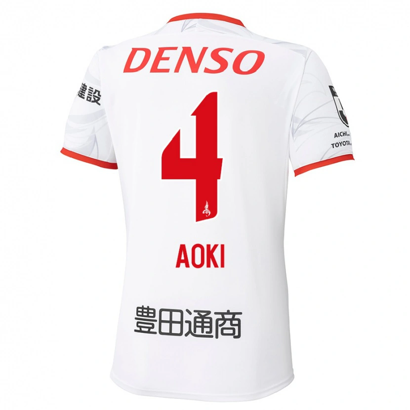 DanxenキッズMasamune Aoki#4ホワイト レッドアウェイシャツ2025/26ジャージーユニフォーム