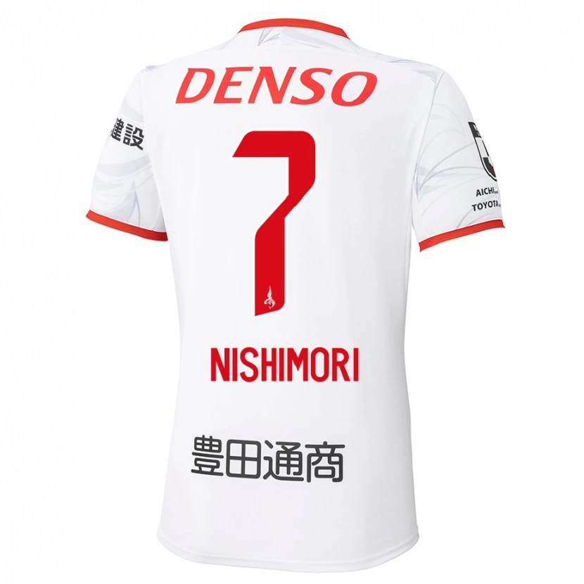 DanxenキッズYuto Nishimori#7ホワイト レッドアウェイシャツ2025/26ジャージーユニフォーム
