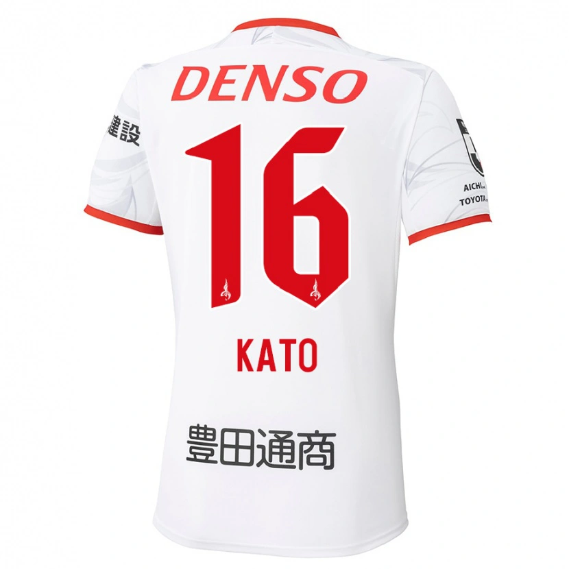 DanxenキッズNaotaro Kato#16ホワイト レッドアウェイシャツ2025/26ジャージーユニフォーム