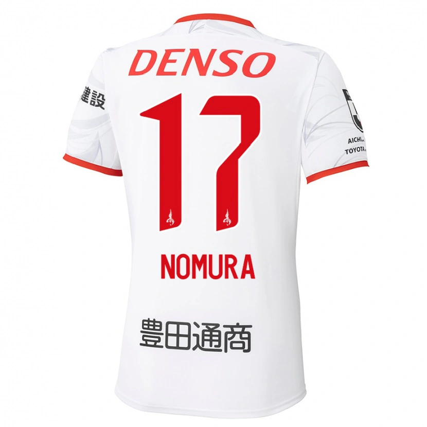 DanxenキッズYuto Nomura#17ホワイト レッドアウェイシャツ2025/26ジャージーユニフォーム