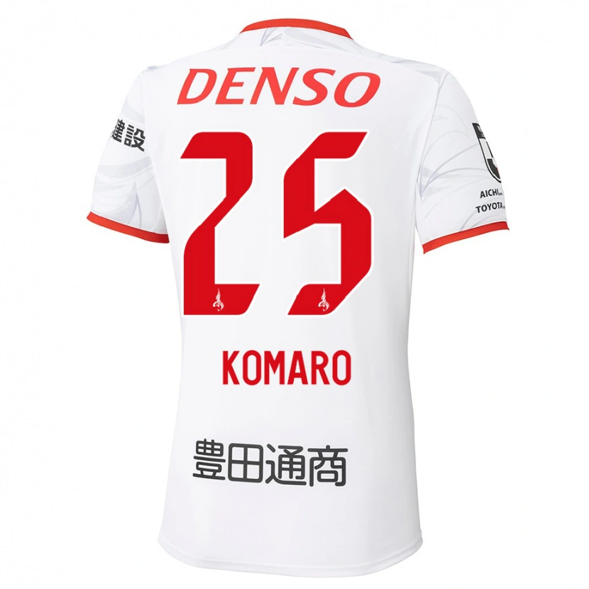 DanxenキッズShuta Komaro#25ホワイト レッドアウェイシャツ2025/26ジャージーユニフォーム