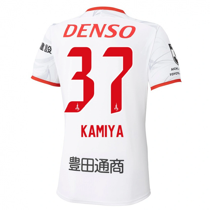 DanxenキッズKiichi Kamiya#37ホワイト レッドアウェイシャツ2025/26ジャージーユニフォーム