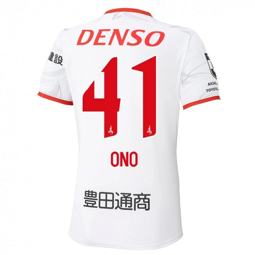 Danxenキッズ小野雅史#41ホワイト レッドアウェイシャツ2025/26ジャージーユニフォーム