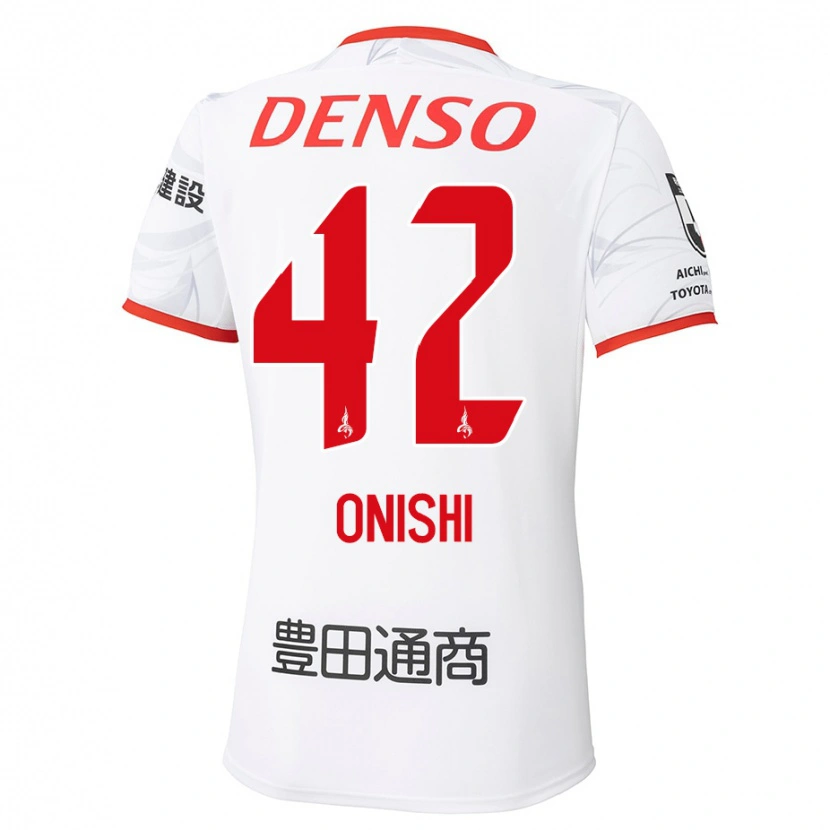 DanxenキッズRitsu Onishi#42ホワイト レッドアウェイシャツ2025/26ジャージーユニフォーム
