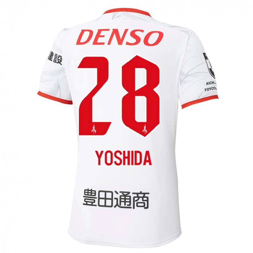 Danxenキッズ吉田晃#28ホワイト レッドアウェイシャツ2025/26ジャージーユニフォーム