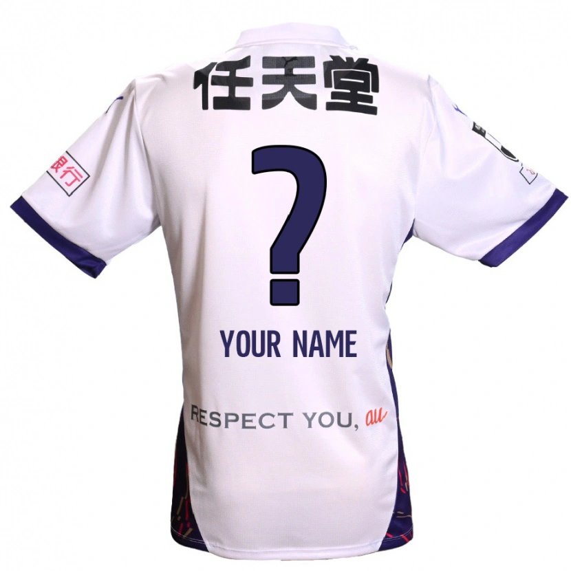 Danxenキッズあなたの名前#0ホワイト パープル ブラックアウェイシャツ2025/26ジャージーユニフォーム