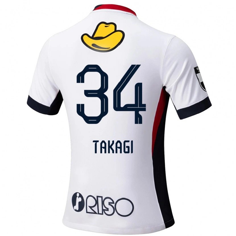 DanxenキッズHaruto Takagi#34ホワイト ブラックアウェイシャツ2025/26ジャージーユニフォーム