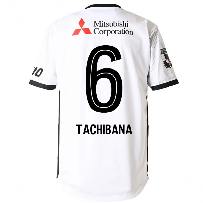 DanxenキッズKeigo Tachibana#6ホワイト ブラックアウェイシャツ2025/26ジャージーユニフォーム