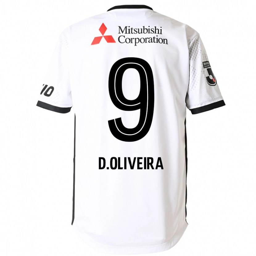 Danxenキッズディエゴ・オリヴェイラ・デ・ケイロス#9ホワイト ブラックアウェイシャツ2025/26ジャージーユニフォーム