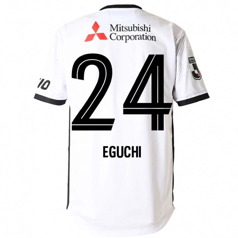 DanxenキッズKaito Eguchi#24ホワイト ブラックアウェイシャツ2025/26ジャージーユニフォーム