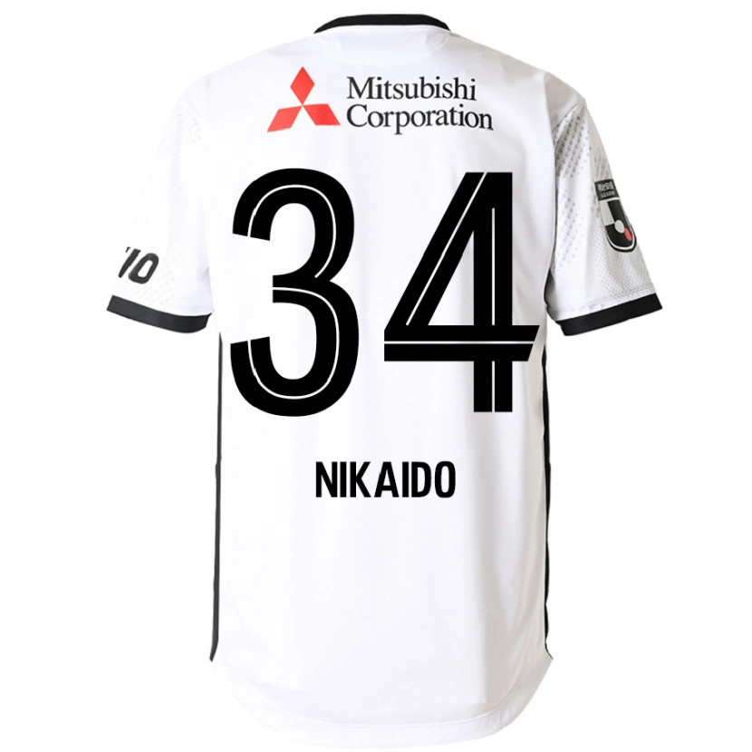 DanxenキッズRintaro Nikaido#34ホワイト ブラックアウェイシャツ2025/26ジャージーユニフォーム