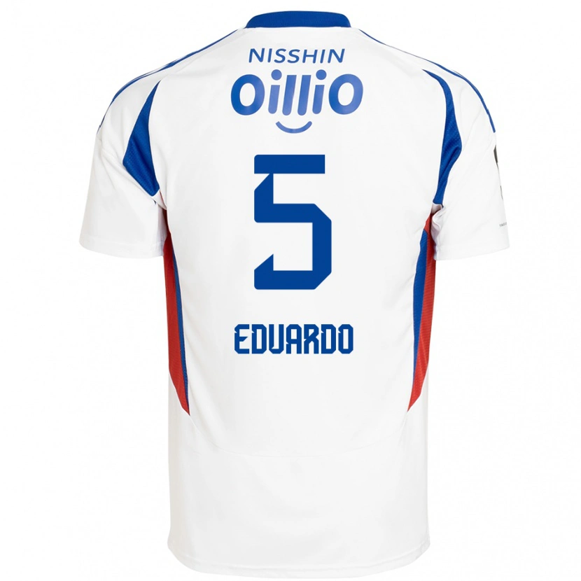 Danxenキッズエドゥアルド#5ホワイト ロイヤルブルーアウェイシャツ2025/26ジャージーユニフォーム