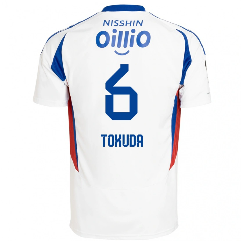 DanxenキッズYuma Tokuda#6ホワイト ロイヤルブルーアウェイシャツ2025/26ジャージーユニフォーム