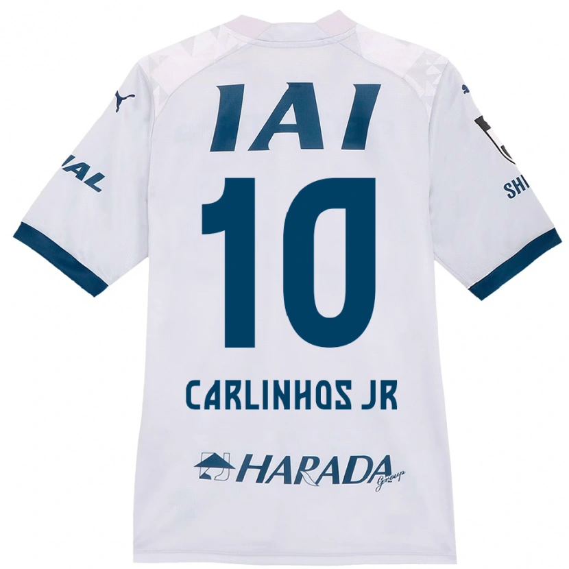 Danxenキッズカルロス・アントニオ・デ・ソウザ・ジュ#10ホワイト ロイヤルブルーアウェイシャツ2025/26ジャージーユニフォーム