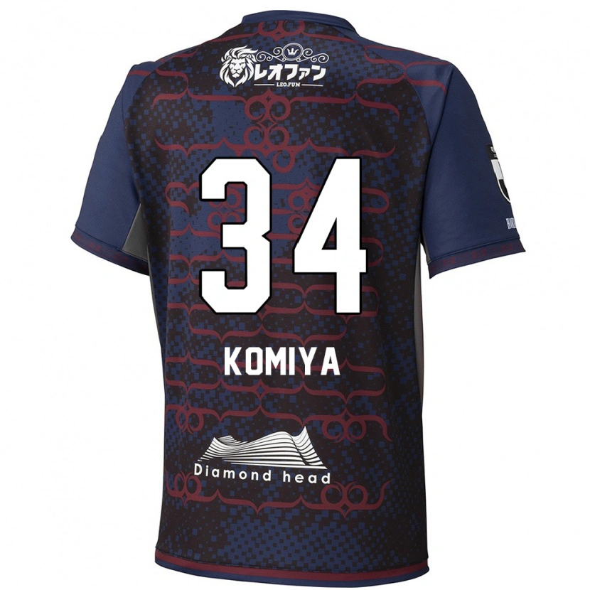 DanxenキッズMasaki Komiya#34ブルー レッドアウェイシャツ2025/26ジャージーユニフォーム