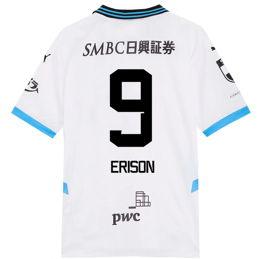 Danxenキッズエリソン#9ホワイト スカイブルーアウェイシャツ2025/26ジャージーユニフォーム