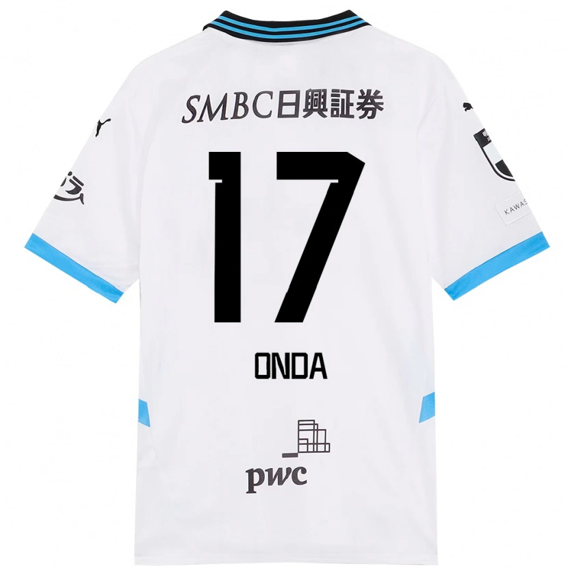 DanxenキッズYutaro Onda#17ホワイト スカイブルーアウェイシャツ2025/26ジャージーユニフォーム