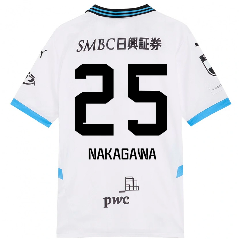 DanxenキッズShin Nakagawa#25ホワイト スカイブルーアウェイシャツ2025/26ジャージーユニフォーム