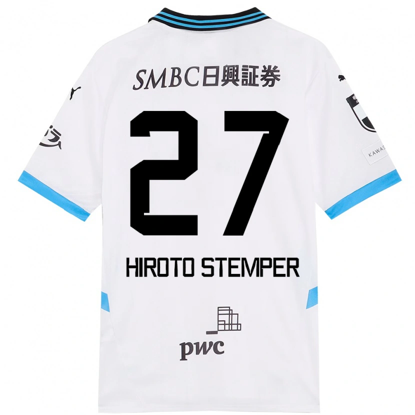 DanxenキッズLuka Hiroto Stemper#27ホワイト スカイブルーアウェイシャツ2025/26ジャージーユニフォーム