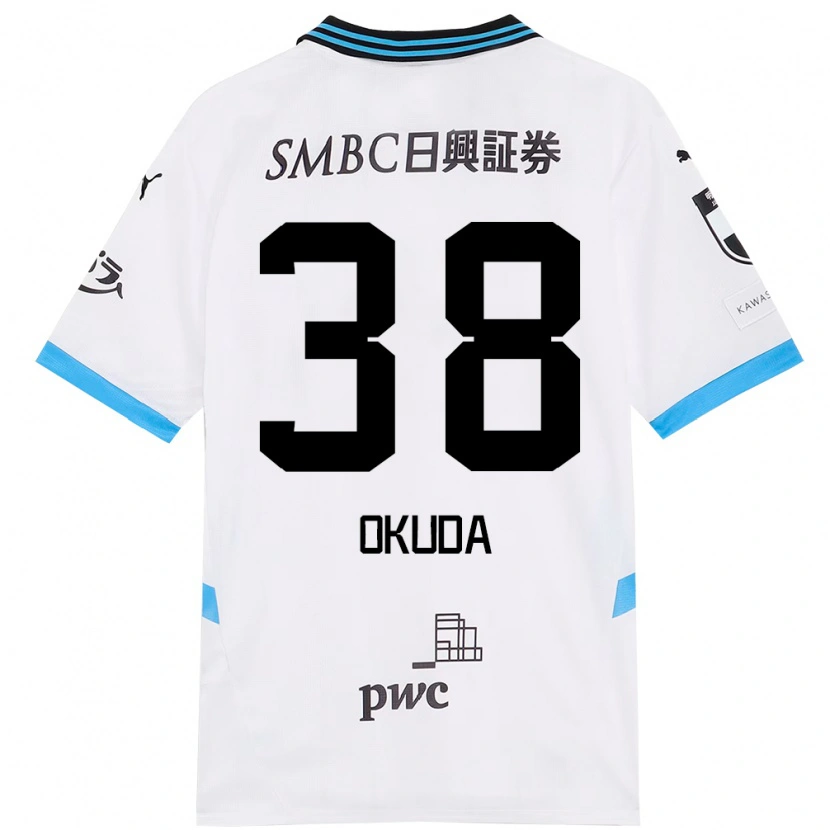 DanxenキッズYuma Okuda#38ホワイト スカイブルーアウェイシャツ2025/26ジャージーユニフォーム