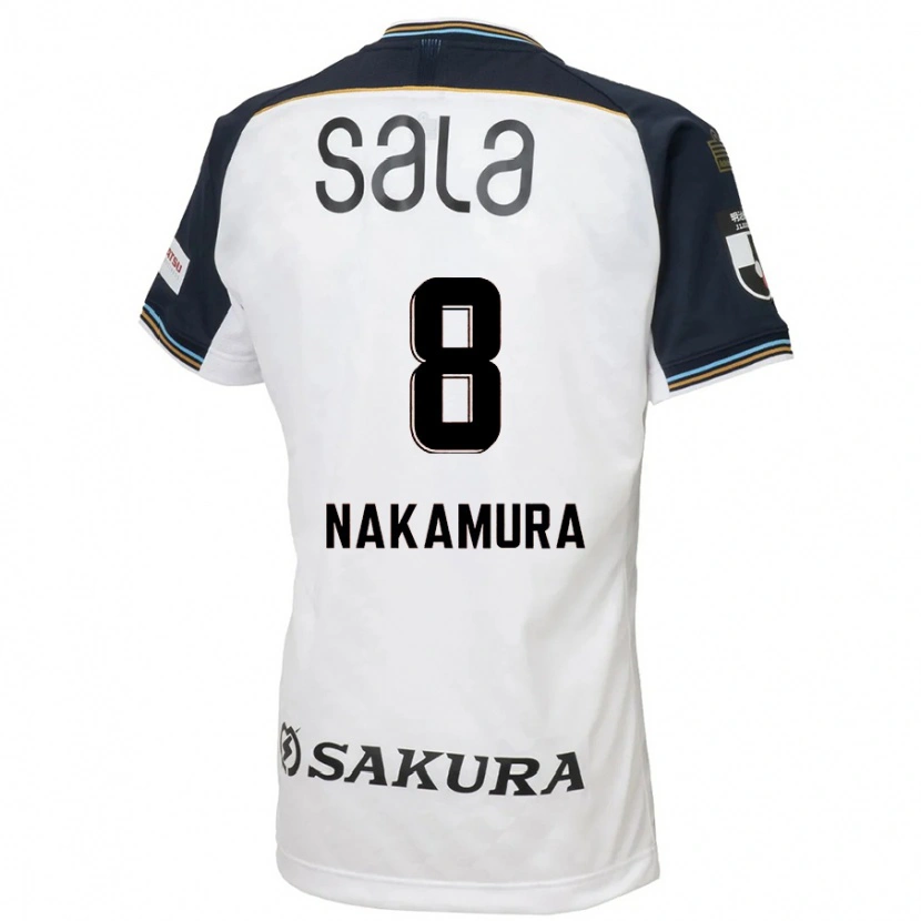 Danxenキッズ中村駿太#8ホワイト ブラックアウェイシャツ2025/26ジャージーユニフォーム