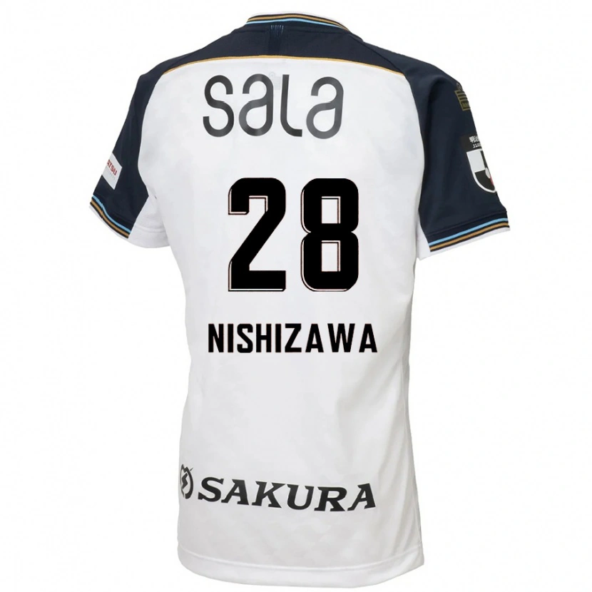 DanxenキッズTsubasa Nishizawa#28ホワイト ブラックアウェイシャツ2025/26ジャージーユニフォーム