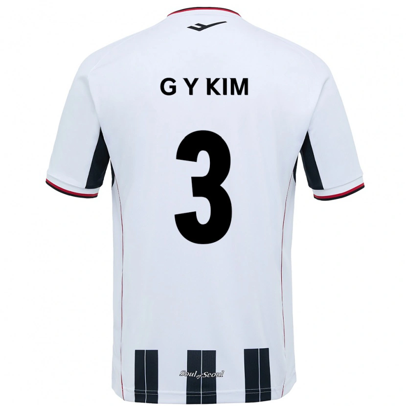 DanxenキッズYu-Geon Kim#3ホワイト ブラックアウェイシャツ2025/26ジャージーユニフォーム