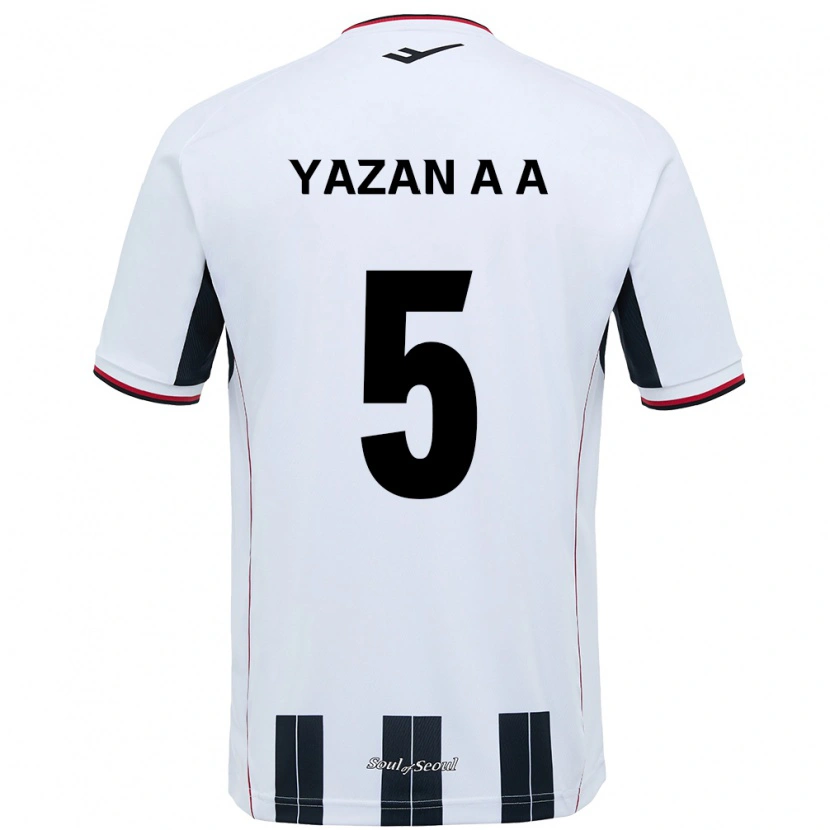 Danxenキッズヤザン・アボ・アラーラブ#5ホワイト ブラックアウェイシャツ2025/26ジャージーユニフォーム