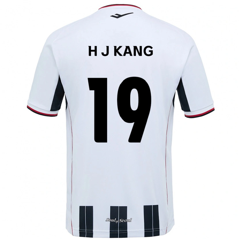DanxenキッズJu-Hyeok Kang#19ホワイト ブラックアウェイシャツ2025/26ジャージーユニフォーム
