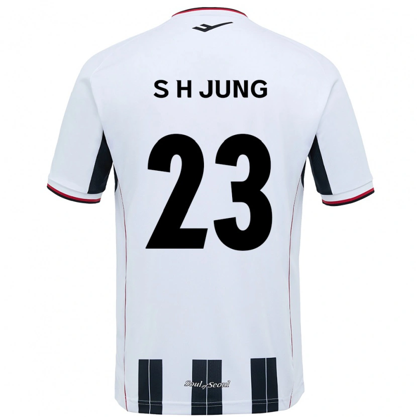 DanxenキッズHyeon-Soo Jung#23ホワイト ブラックアウェイシャツ2025/26ジャージーユニフォーム