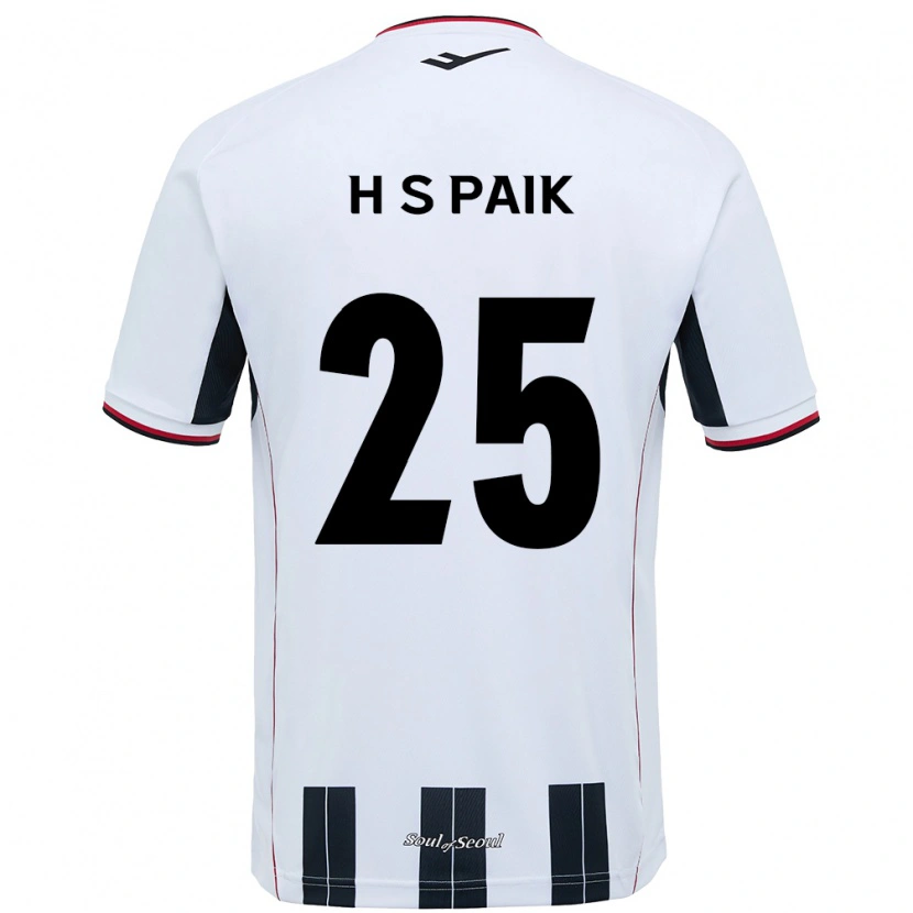 DanxenキッズSang-Hoon Paik#25ホワイト ブラックアウェイシャツ2025/26ジャージーユニフォーム