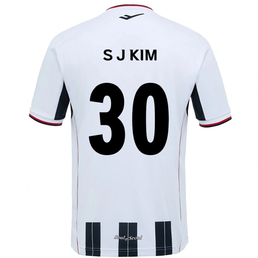 Danxenキッズキム・ジュソン#30ホワイト ブラックアウェイシャツ2025/26ジャージーユニフォーム