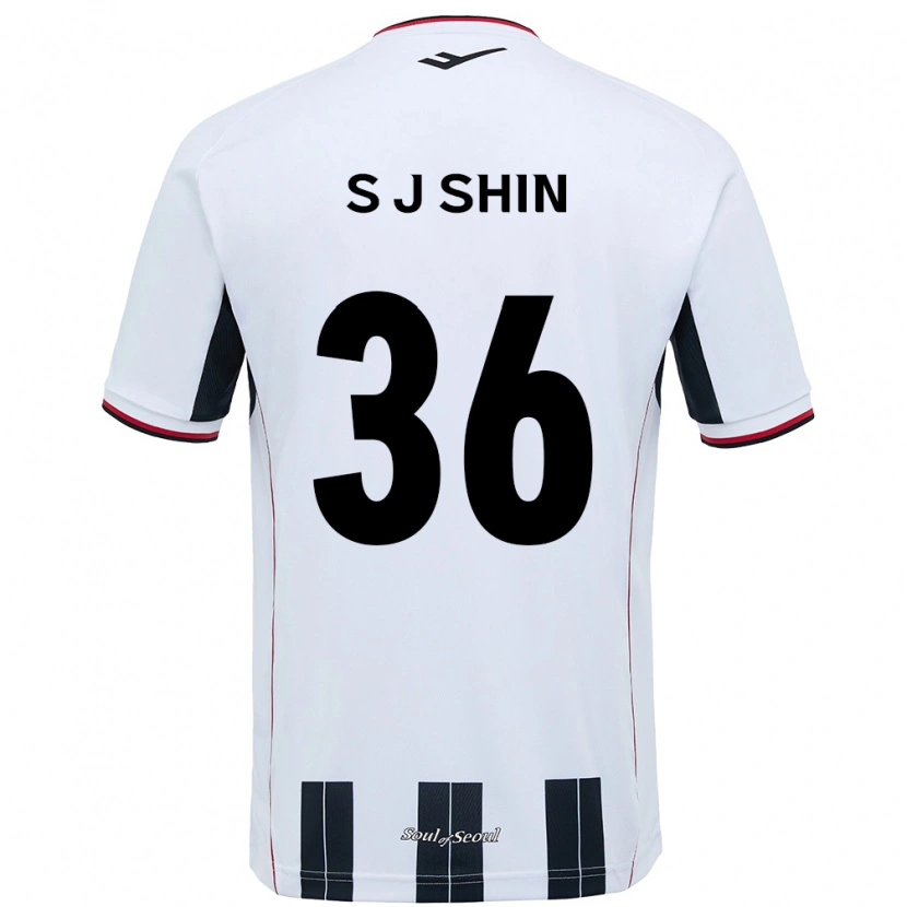 DanxenキッズJi-Seop Shin#36ホワイト ブラックアウェイシャツ2025/26ジャージーユニフォーム
