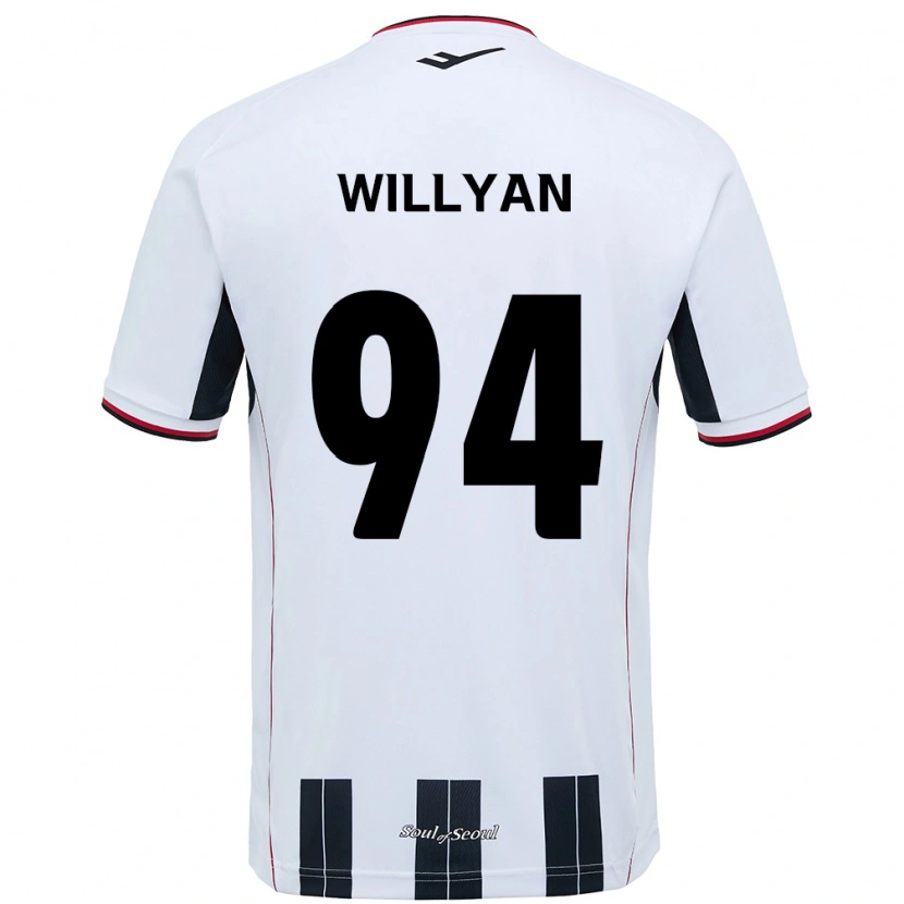 DanxenキッズWillyan#94ホワイト ブラックアウェイシャツ2025/26ジャージーユニフォーム