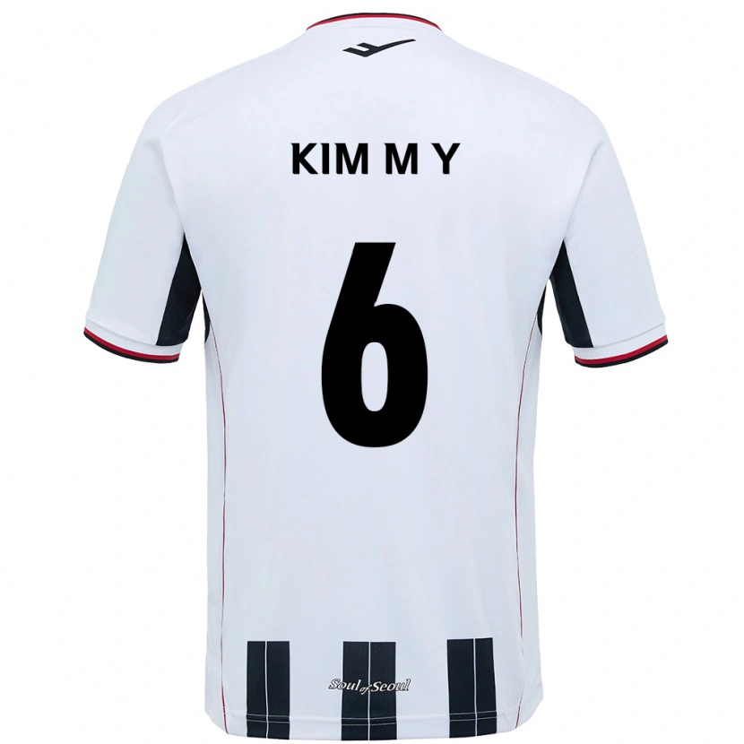 DanxenキッズKim Mi-Yeon#6ホワイト ブラックアウェイシャツ2025/26ジャージーユニフォーム