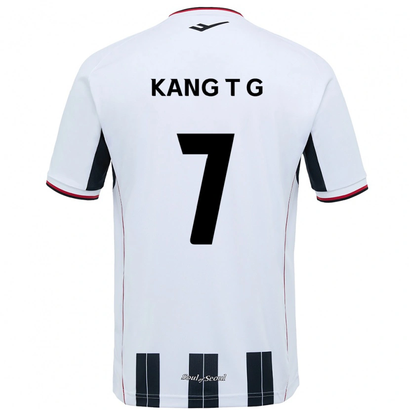 DanxenキッズKang Tae-Gyeong#7ホワイト ブラックアウェイシャツ2025/26ジャージーユニフォーム
