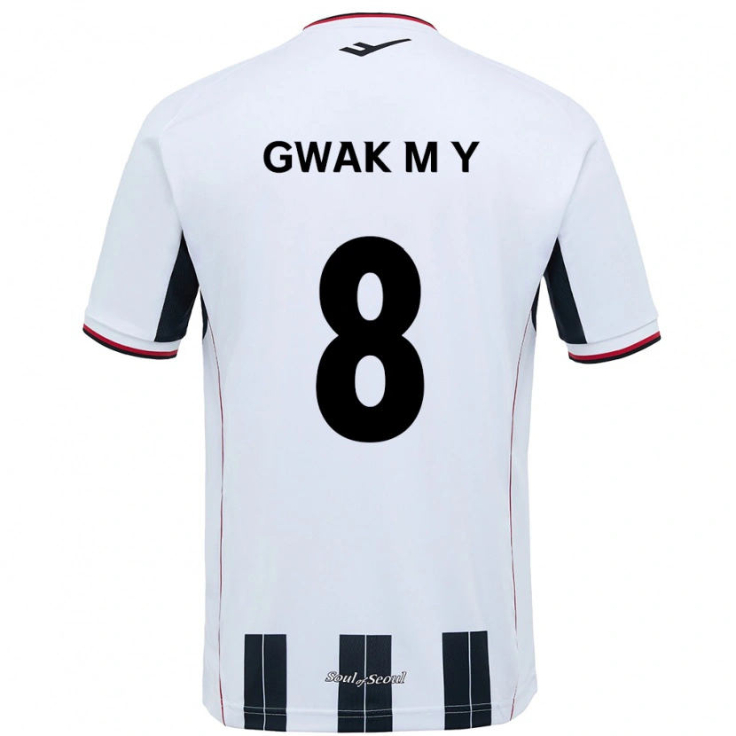 DanxenキッズGwak Min-Young#8ホワイト ブラックアウェイシャツ2025/26ジャージーユニフォーム