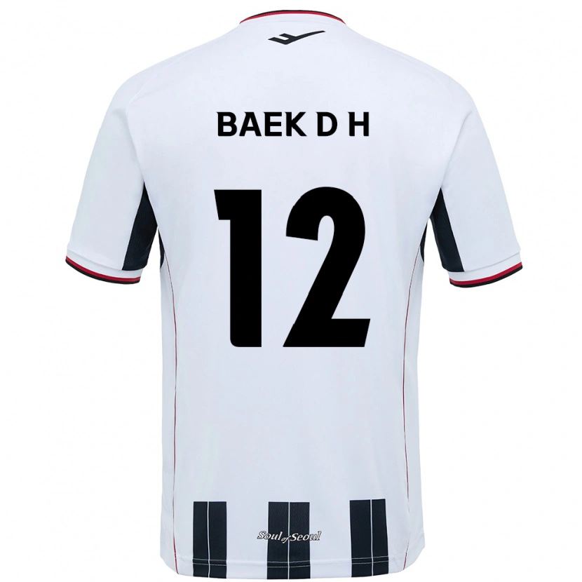 DanxenキッズBaek Do-Hye#12ホワイト ブラックアウェイシャツ2025/26ジャージーユニフォーム