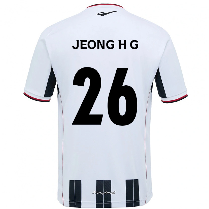 DanxenキッズJeong Hyun-Gyeong#26ホワイト ブラックアウェイシャツ2025/26ジャージーユニフォーム