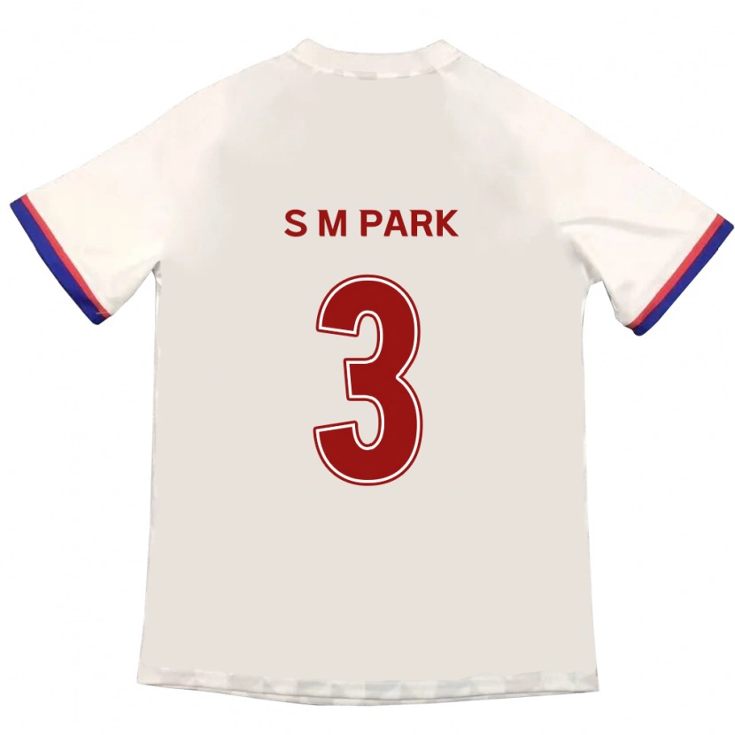 DanxenキッズMin-Seo Park#3オフホワイト レッドアウェイシャツ2025/26ジャージーユニフォーム