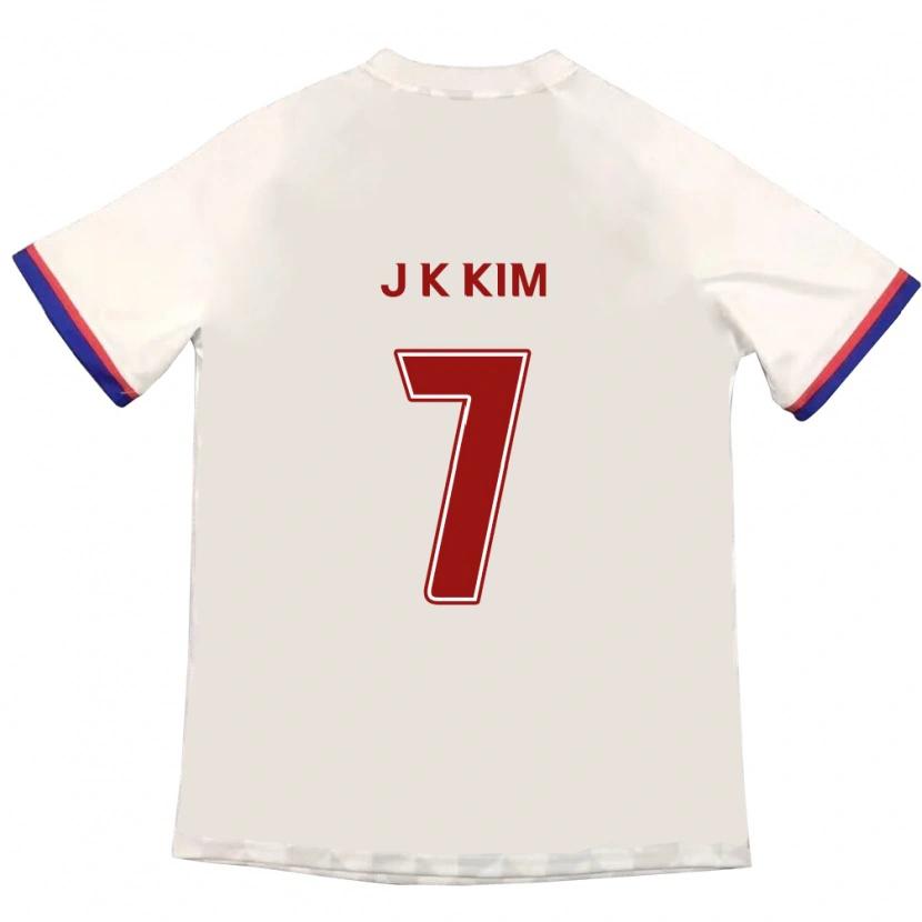 Danxenキッズキム・キ・ジュン#7オフホワイト レッドアウェイシャツ2025/26ジャージーユニフォーム