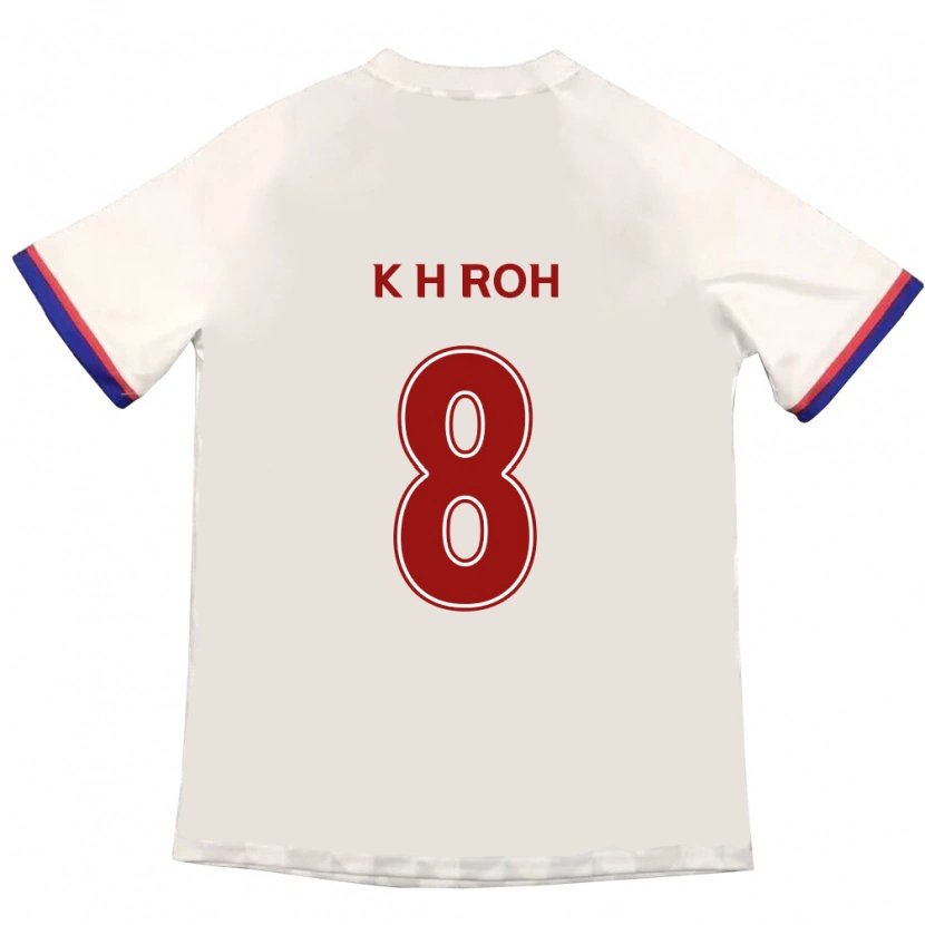 DanxenキッズKyung-Ho Roh#8オフホワイト レッドアウェイシャツ2025/26ジャージーユニフォーム