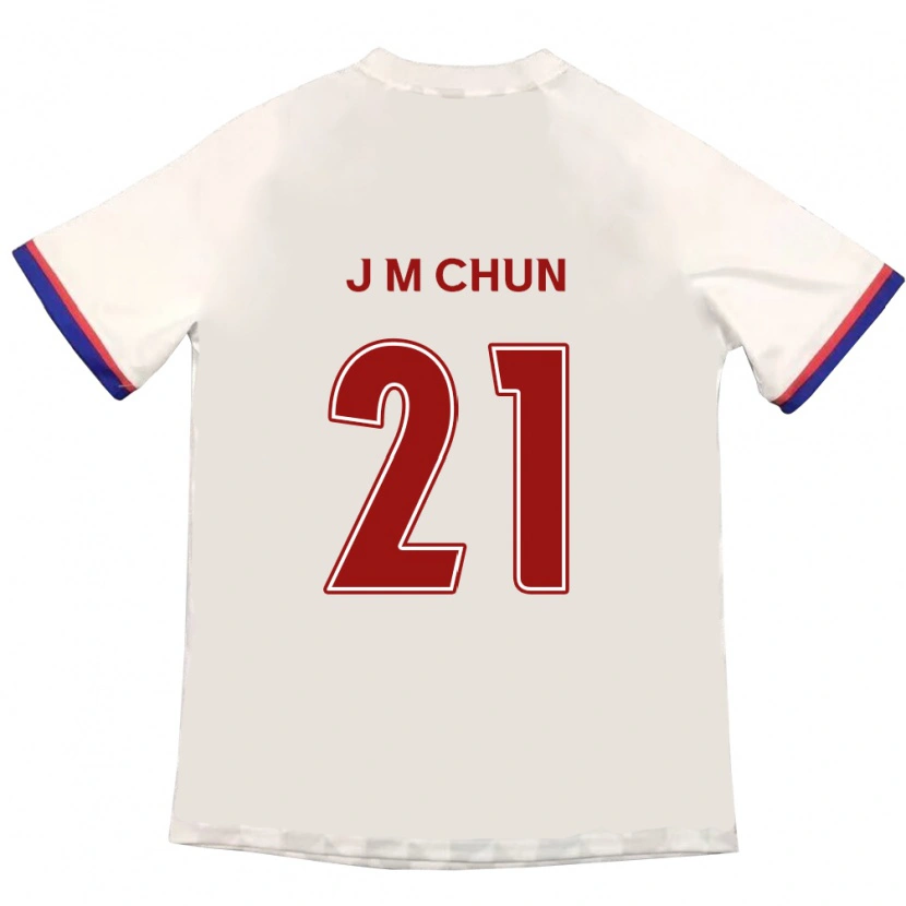 DanxenキッズJae-Min Chun#21オフホワイト レッドアウェイシャツ2025/26ジャージーユニフォーム