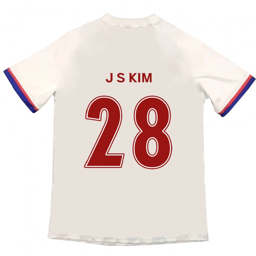 DanxenキッズJae-Sung Kim#28オフホワイト レッドアウェイシャツ2025/26ジャージーユニフォーム