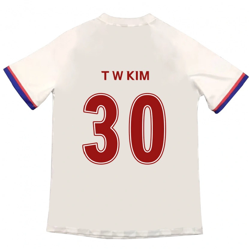 DanxenキッズTae-Woo Kim#30オフホワイト レッドアウェイシャツ2025/26ジャージーユニフォーム