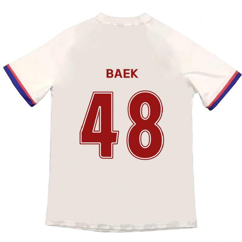 DanxenキッズKyeong Baek#48オフホワイト レッドアウェイシャツ2025/26ジャージーユニフォーム
