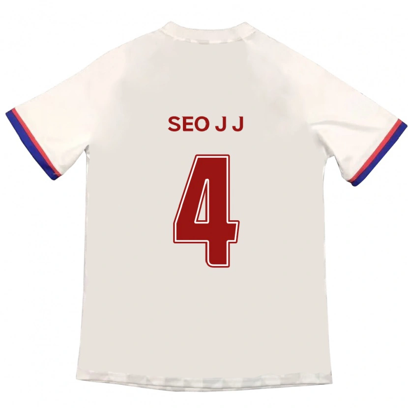 DanxenキッズSeo Jin-Ju#4オフホワイト レッドアウェイシャツ2025/26ジャージーユニフォーム