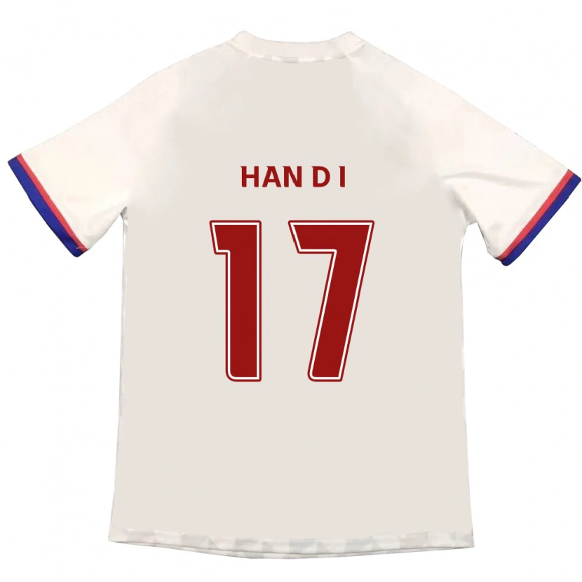 DanxenキッズHan Da-In#17オフホワイト レッドアウェイシャツ2025/26ジャージーユニフォーム