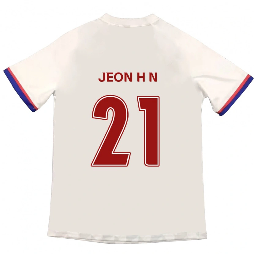 DanxenキッズJeon Ha-Neul#21オフホワイト レッドアウェイシャツ2025/26ジャージーユニフォーム
